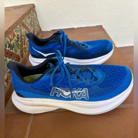 HOKA ONE ONE MACH 6 Men’s running shoes size 10.5 Wide (2E) Royal blue/green - Picture 4 of 7